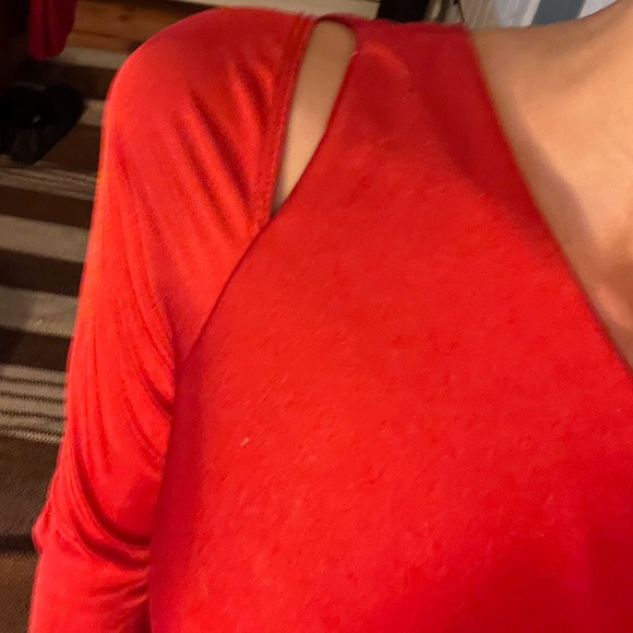 Red one shoulder long sleeve maxi dress - Picture 8 of 14